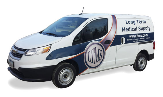 Image of the Long Term Medical Supply van on a white background.
